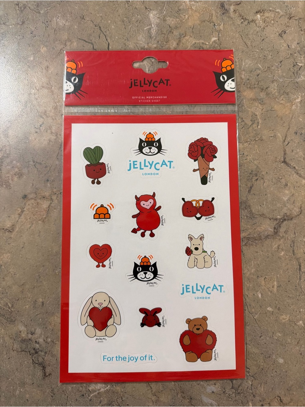 Jellycat Valentines Sticker Sheet